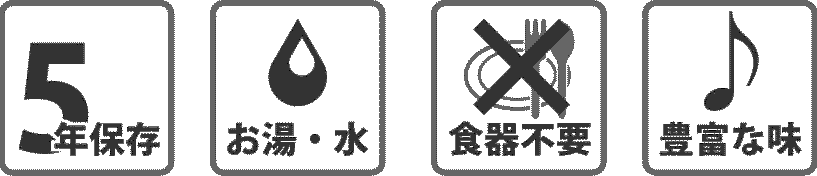 ５年保存アルファ米 品質表示アイコン