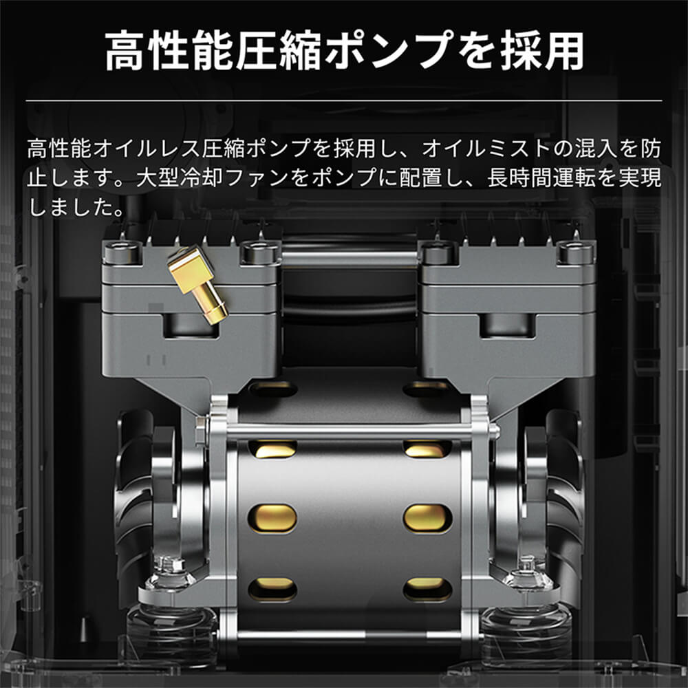 高性能圧縮ポンプを採用