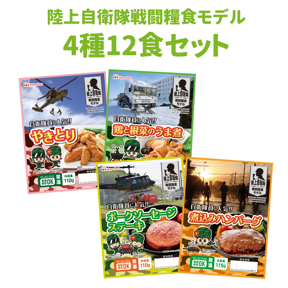 陸上自衛隊戦闘糧食モデル 4種12食セット