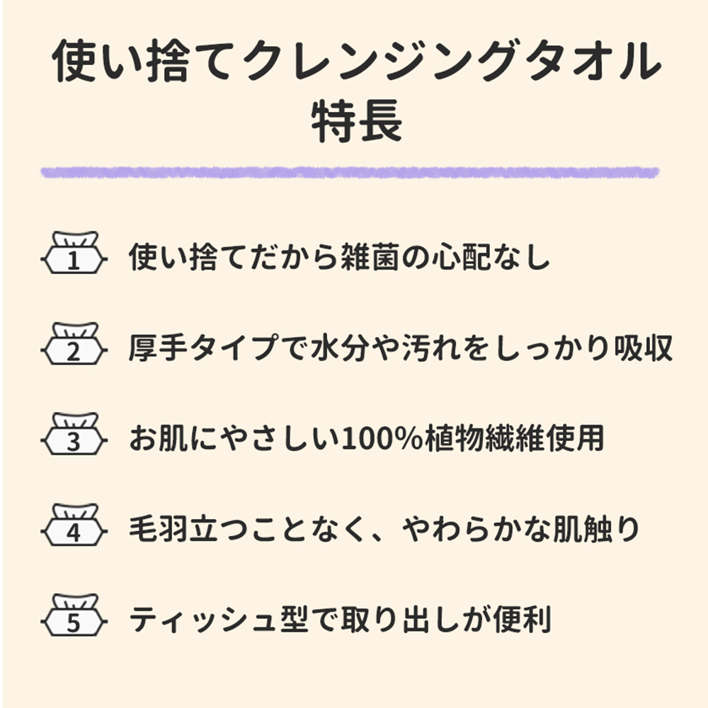 使い捨てクレンジングタオル KO295  RABLISS