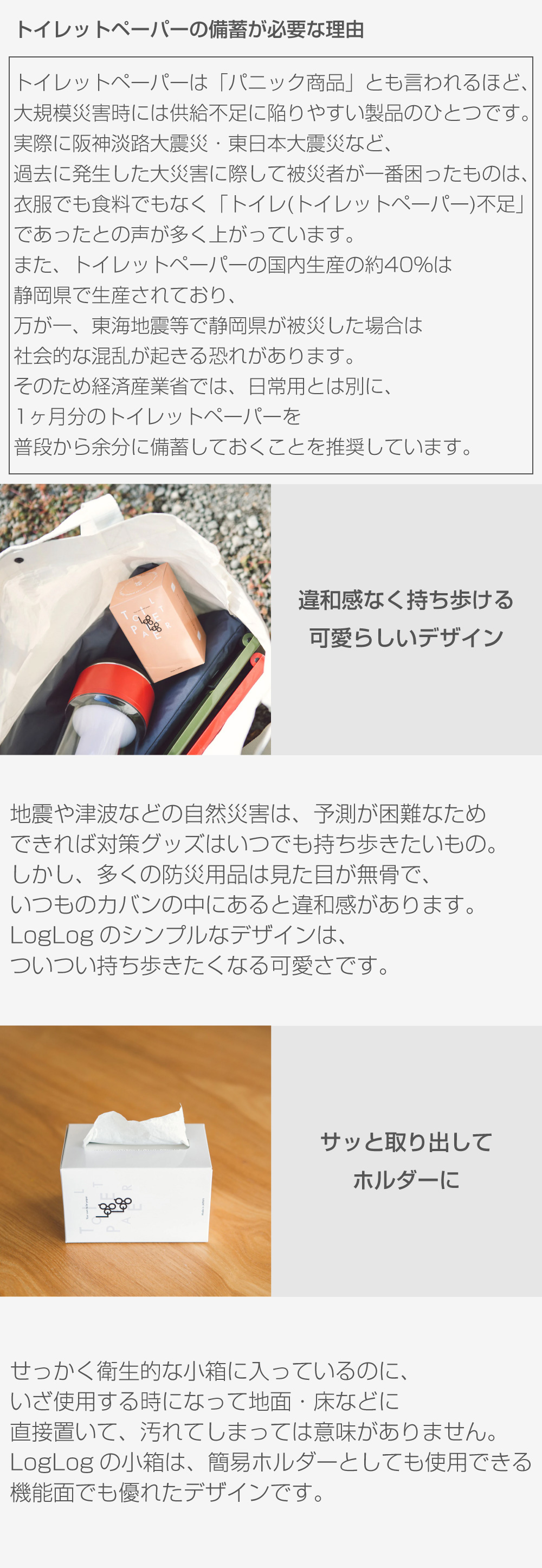 10年保証LogLog 備蓄用トイレットペーパー 長尺70m巻 75個セット/個包装 アルミ蒸着真空パック